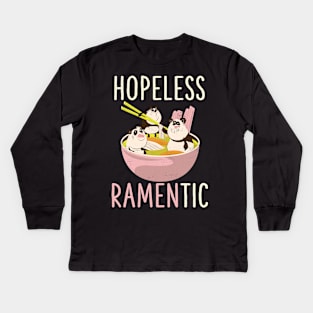 Hopeless Ramentic Kawaii Japanese Ramen Noodles Anime Panda Kids Long Sleeve T-Shirt